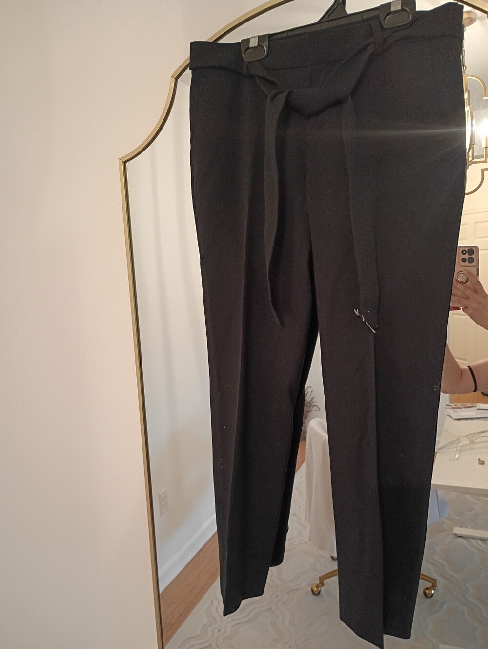 Banana Republic Black Tie-Waist Dress Pants